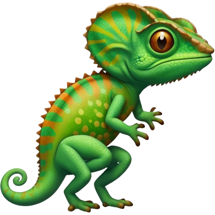 A chameleon with a shirt that says CELANS emoji