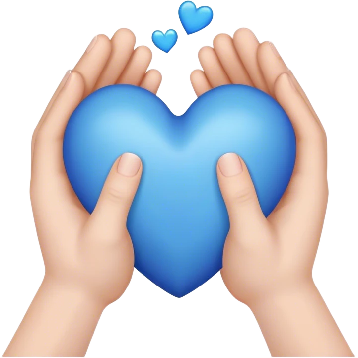 blue heart hands emoji