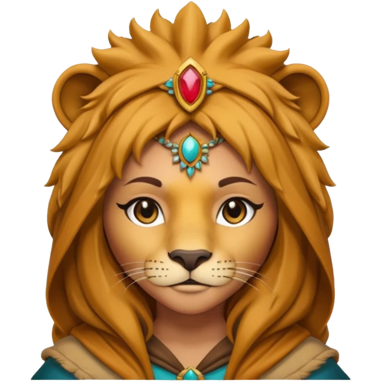 Hooded lion woman  emoji