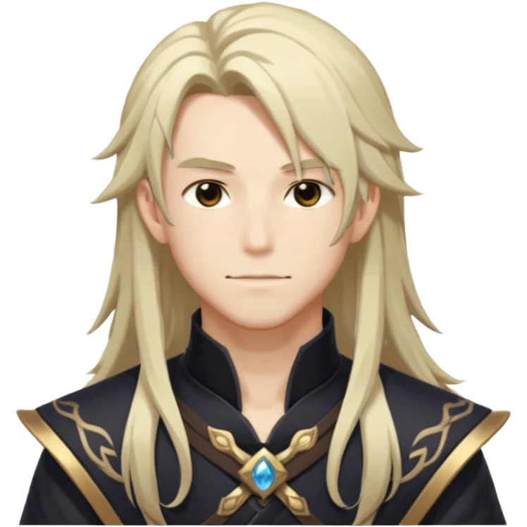 Diluc from Genshin Impact (tall male adult) (long hair) (half body) emoji