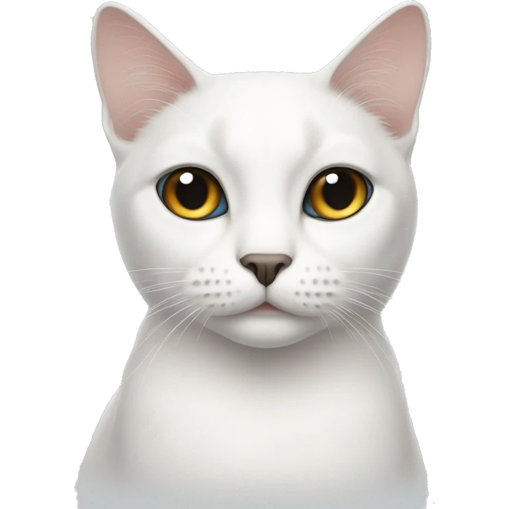 white cat with a black spot non the forehead  emoji