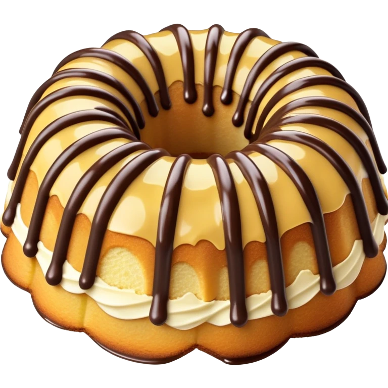 vanilla bundt cake with chocolate frosting  emoji