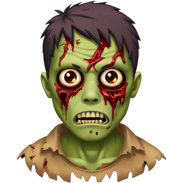 Man wear zombie Halloween costume emoji