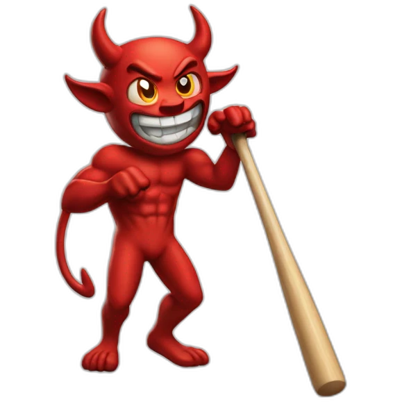 devil with a baseball bat in his hand emoji