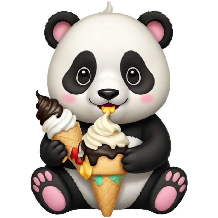 Panda eating ice cream emoji