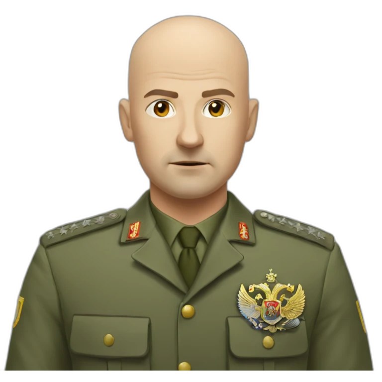 bald aggressive Russian military emoji
