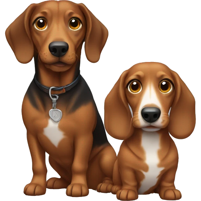 Couple with two dachshunds emoji