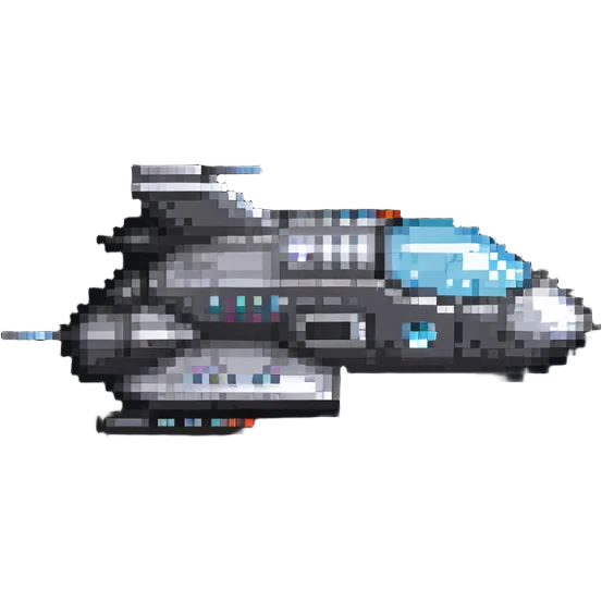 retro spaceship, side view emoji