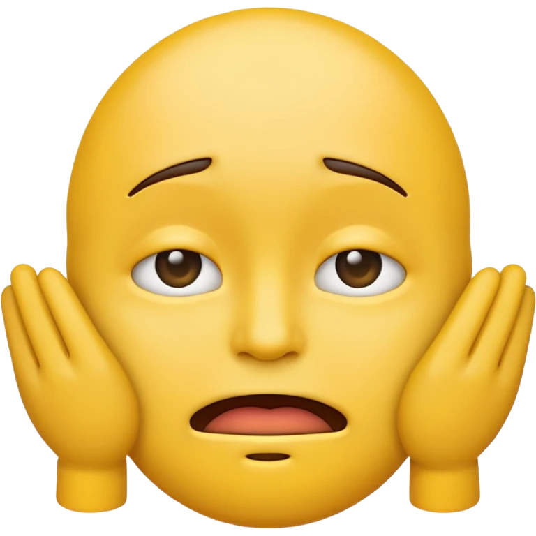 A straight face emoji with a slight look of disgust, a horizontal hand where the neck would be. All yellow. It should be a normal emoji with no body parts except the floating jandc emoji
