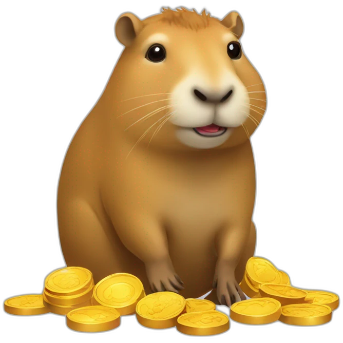 capybara and gold coins emoji