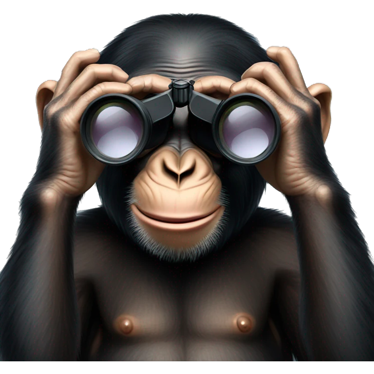 Chimpanzee looking through binoculars  emoji
