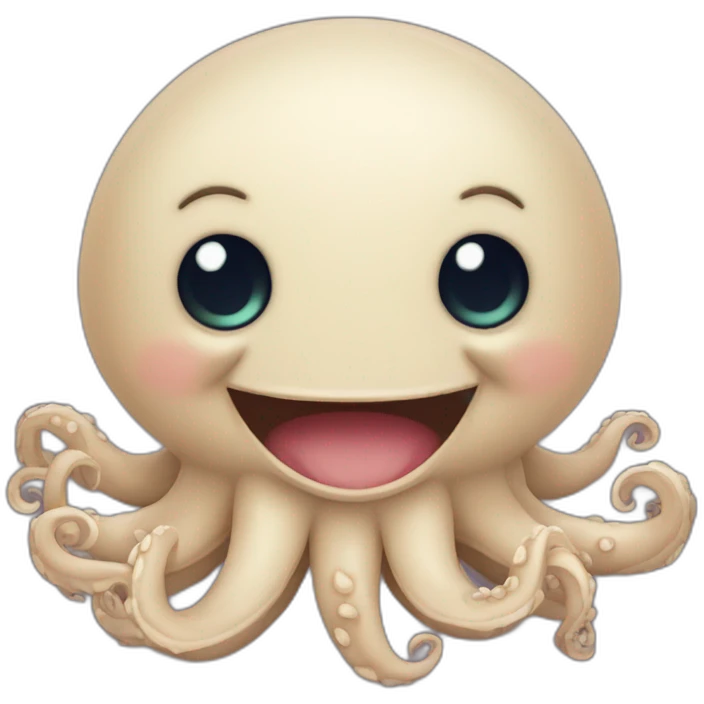 cute kraken cute face blinking emoji