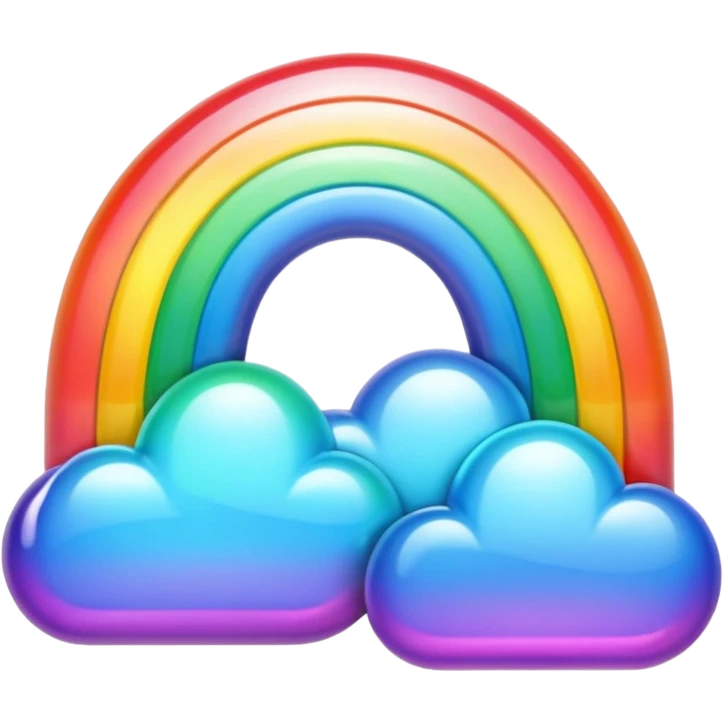 Multidimensional prismatic rainbow emoji