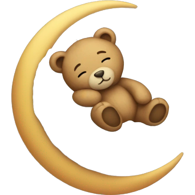 Teddy bear, sleeping on the moon emoji