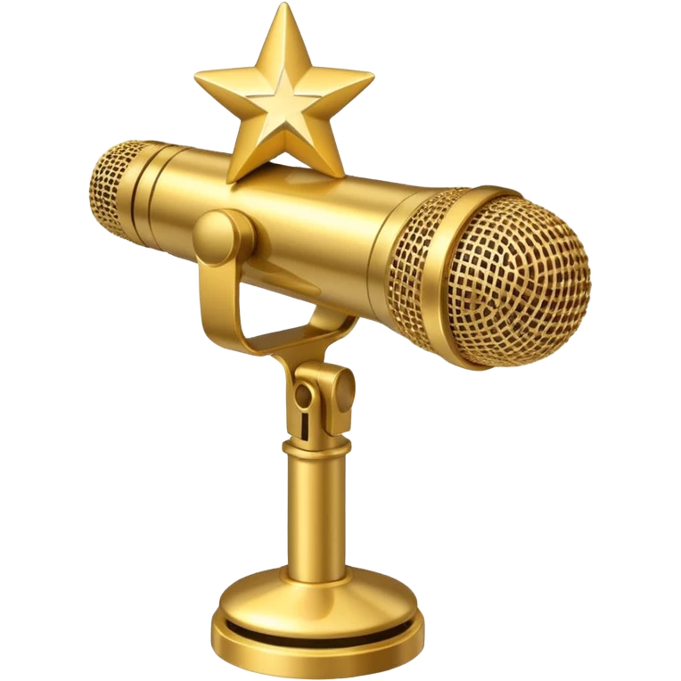 microphone with musical notes and a star emoji