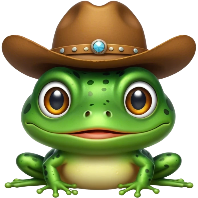 frog wearing a cowboy hat emoji