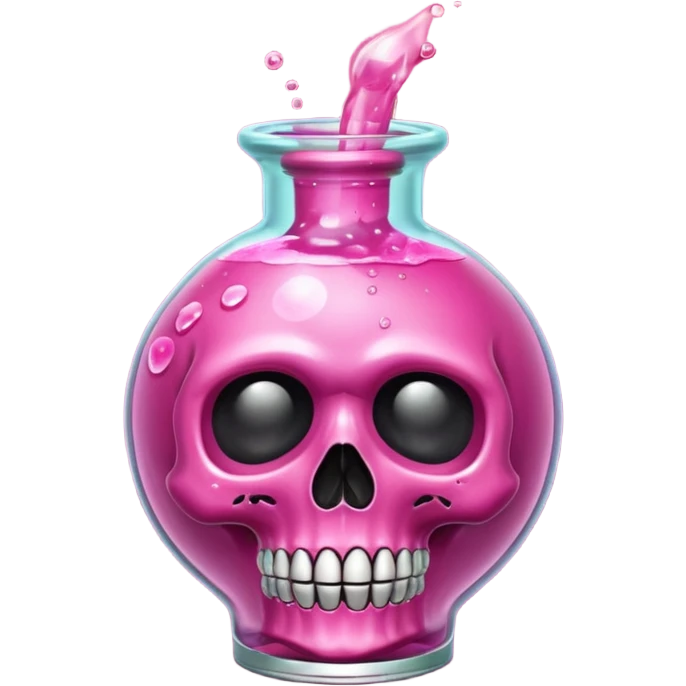 glitter toxic pink potion with dead symbol
 emoji