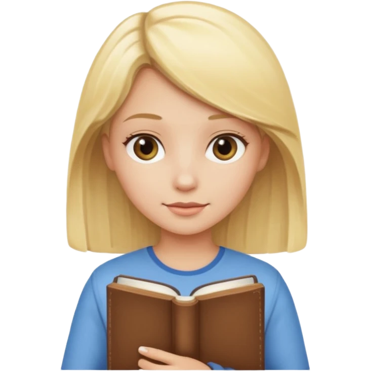 Blonde girl with book emoji