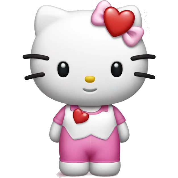 Hello kitty with heart emoji