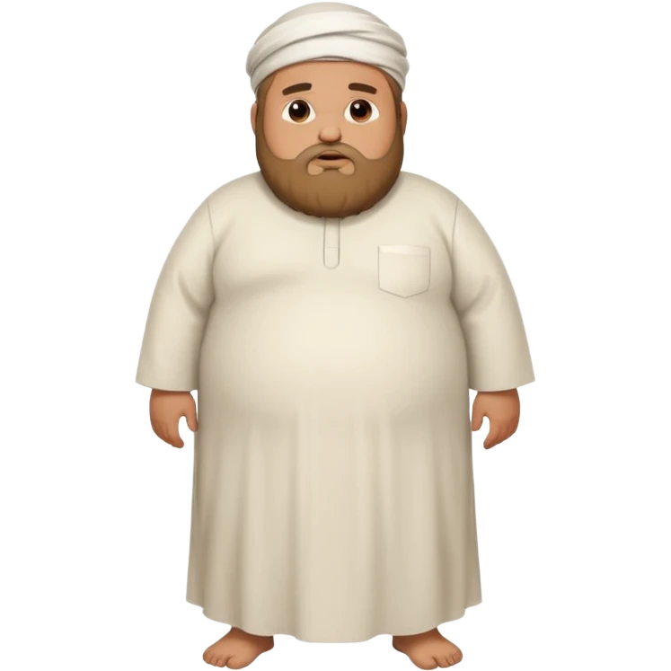 a fat muslim man sad showing belly emoji