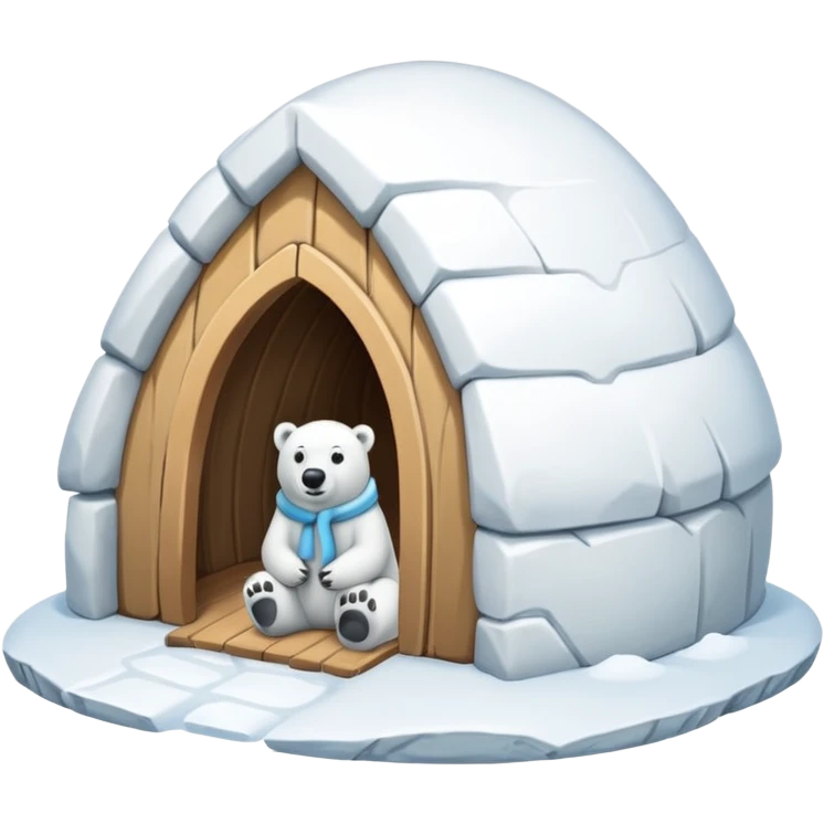 polar bear huts with out bear emoji