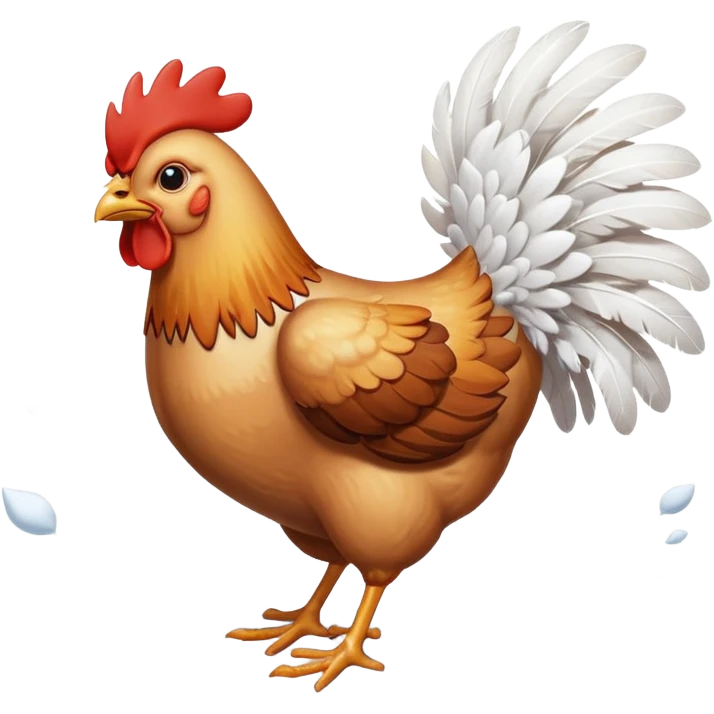 "Chicken flying in the wind during a snowstorm" emoji