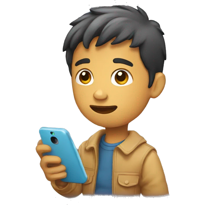 Boy with phone in hand emoji