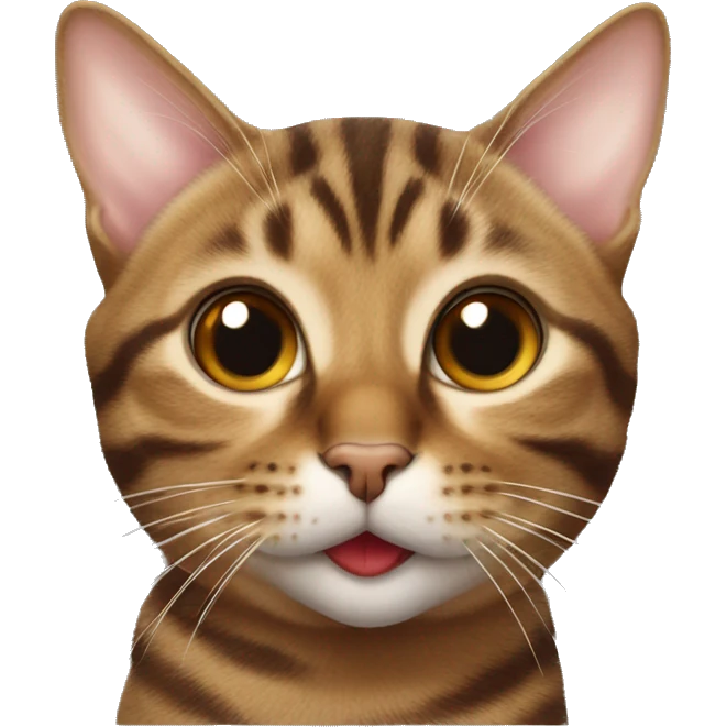 Brown tabby cat sticking tongue out  emoji