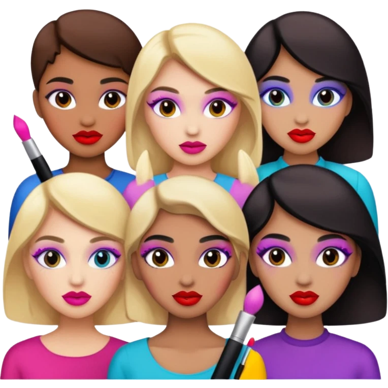 people doing makeup emoji
