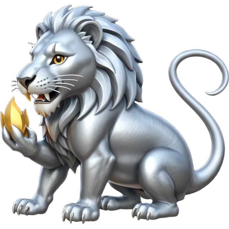 Silver Elder Scrolls Online Lion eating its tail Ouroboro emoji