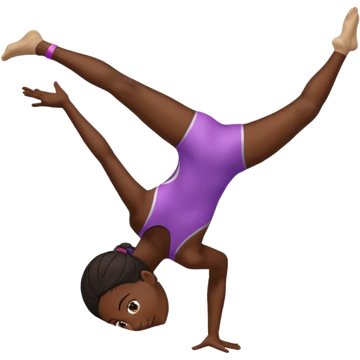 black girl doing a gymnastics backflip emoji
