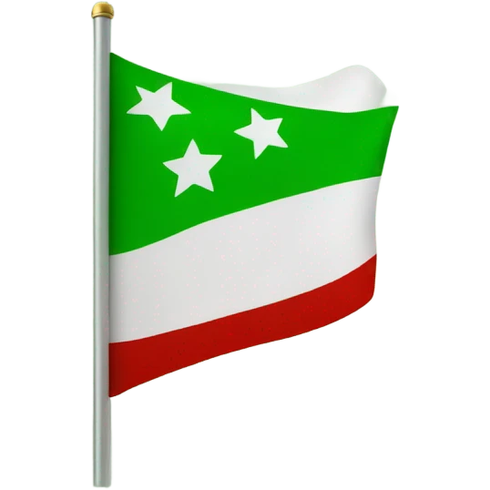 Green white with 3 red starts flag  emoji