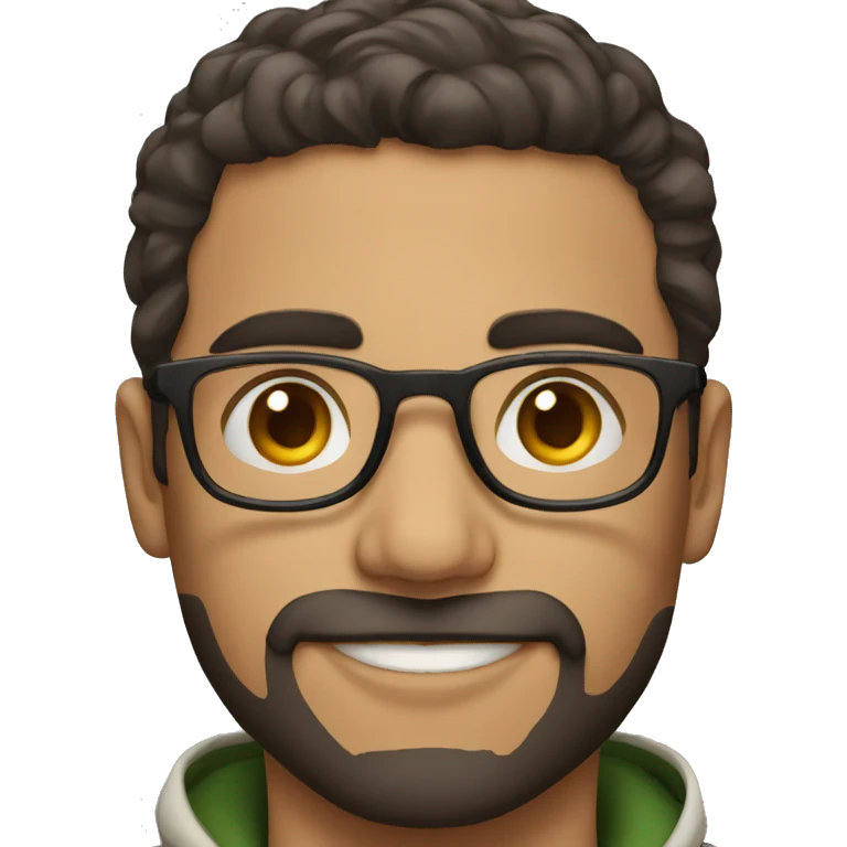 portrait of a handsome short arabic guy with light skin wearing glasses emoji