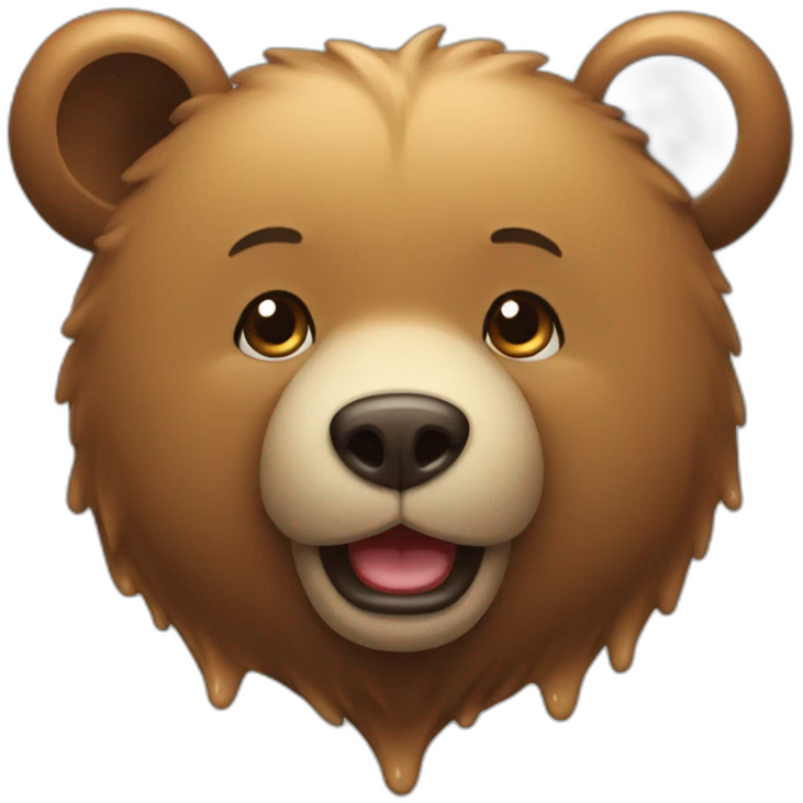 Bear drenched, smirk, redyes emoji