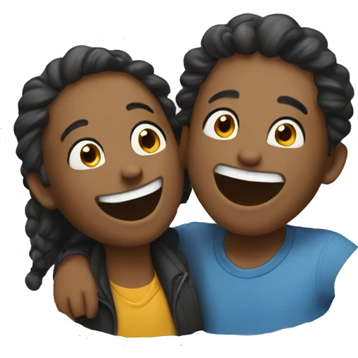 two friends laughing  emoji
