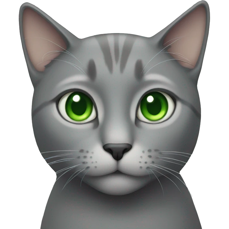 Grey cat with green eyes emoji