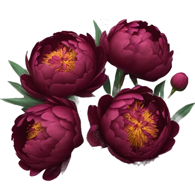 Bouquet of dark red peonies  emoji