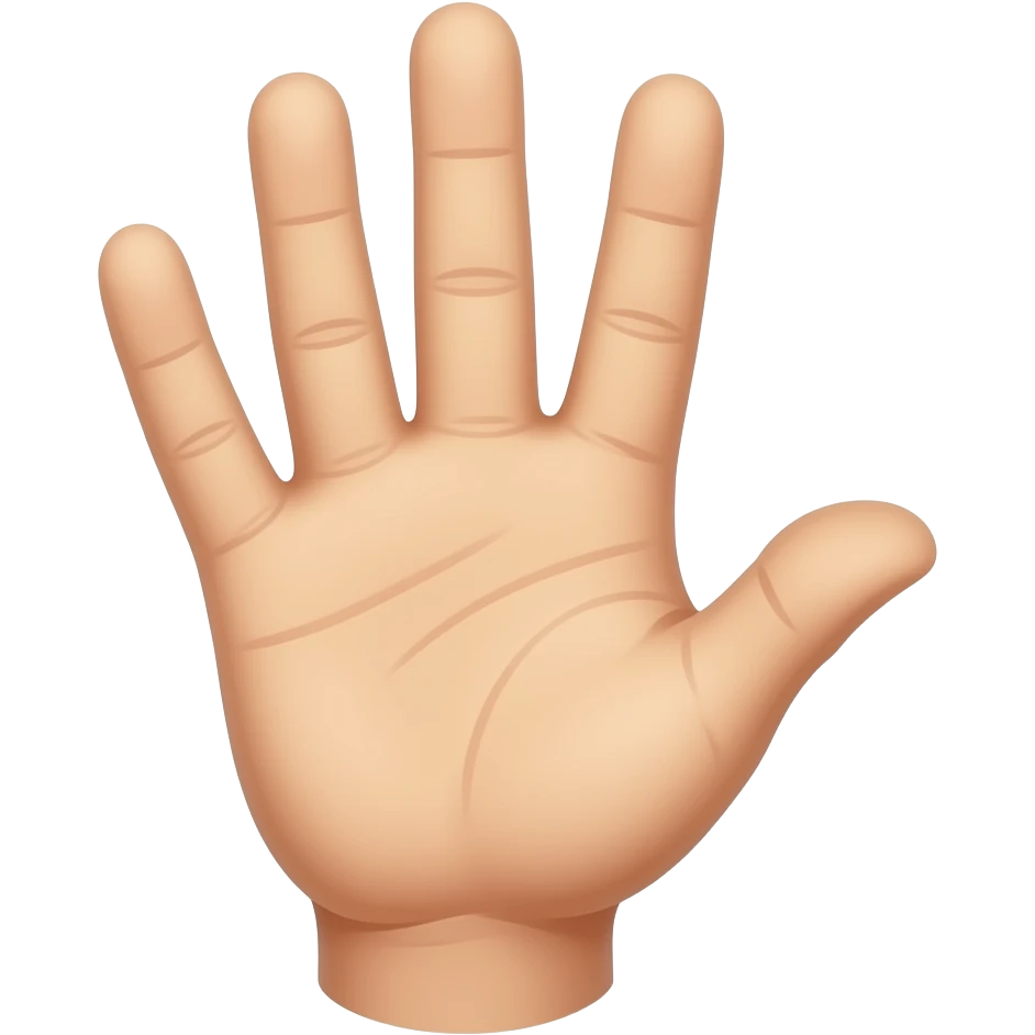 First 3 fingers up and the other 2 down emoji