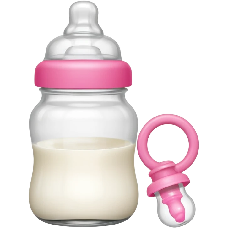 baby Milk bottle beside pacifier emoji
