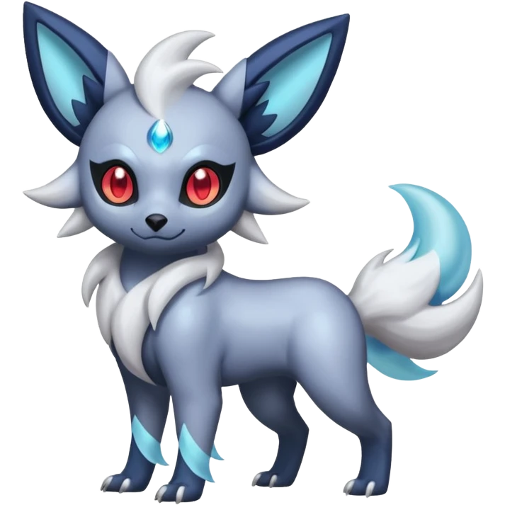Shiny Iridescent Translucent Magnificent Absol-Zorua-Umbreon-fusion (full body) emoji