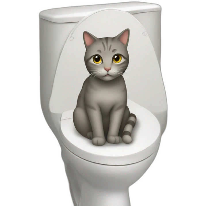 Cat sur des toilettes emoji