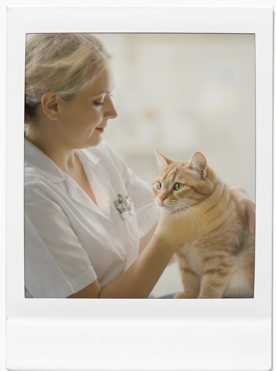 veterinarian examining a cat emoji