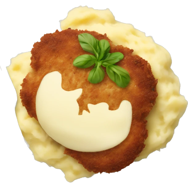 Cutlet with mashed potatoes emoji