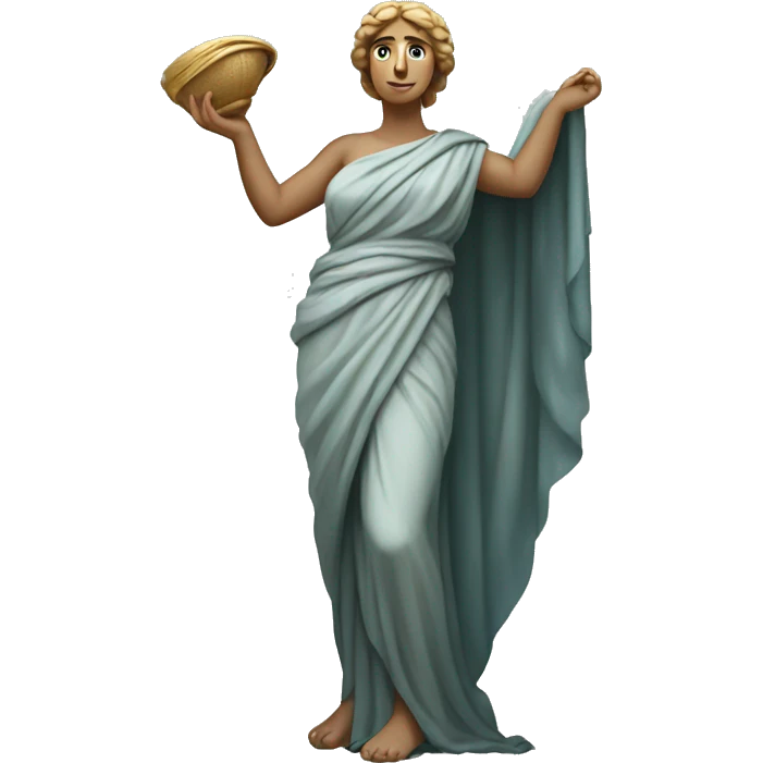 full body greek statue of woman with shawl around her waist  emoji