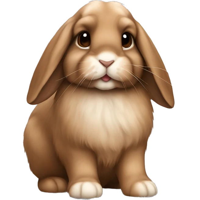 Fully brown furred Holland lop rabbit  emoji