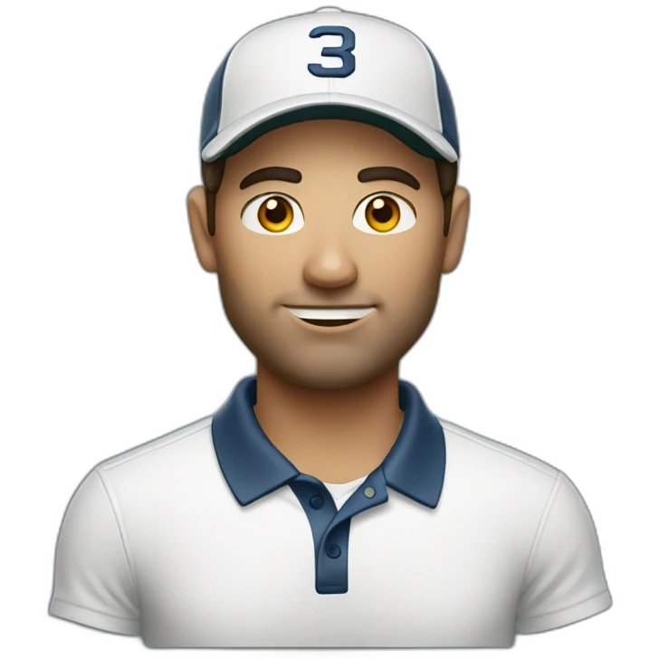 white 35 year old golfer with dark hair emoji