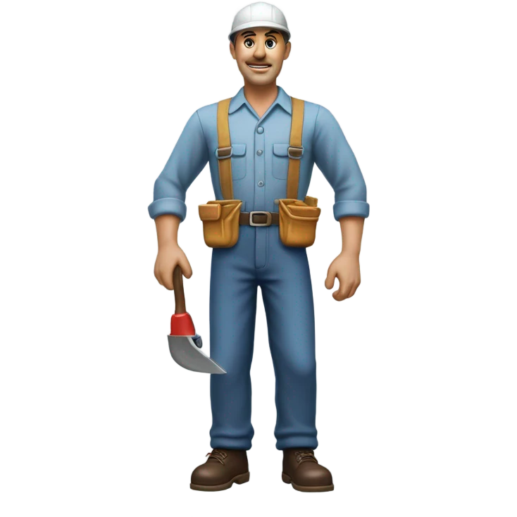 photorealistic blue collar worker 1950s emoji