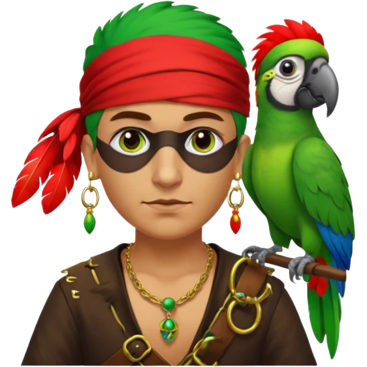 pirate and parrot emoji
