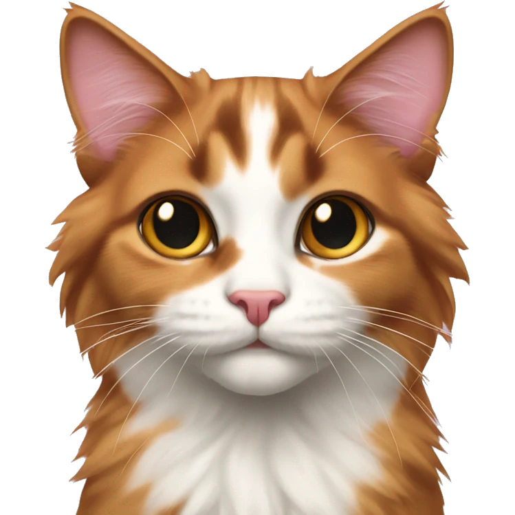 Long-haired Calico cat pink nose emoji