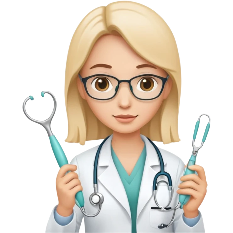 Doctor obstetrician with obstetric forceps  emoji
